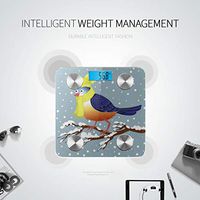 LYAOE Bluetooth Body Fat Scale Hand Draw Bullfinch Bird Sitting On Smart Wireless Scale with LCD Display Measuring Body Weight Bmi and Health Digital Scale