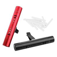 Car Vent Clip Aromatherapy Essential Oil Diffuser - Cylindrical Aircraft-grade Aluminum Car Diffuser Vent Clip with 12 Refill Sticks, 2PCS