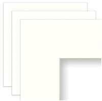 Frame Amo 13x19 White Mat for Picture Frame, Bevel Cut for 11x17 Picture, White Core, 3-Pack