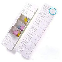 7 Grids Tiny Clear Pill Box Portable Travel Vitamin Case Storage Organizer Multiple Compartment Pills Container