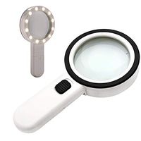 HunterBee 30× High LED Lighting Double Optical Glass Lens Handheld Portable Magnifying Glass |Best for The Elderly to Read and Stamp Antiques for Appreciation|for Patients with Macular Degenerat