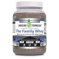 Amazing Formulas The Family Whey Whey Protein (Isolate) Powder for The Whole Family - 2 lbs - Most Complete & Purest Form of Protein - Gluten Free (Cookies & Cream Flavor)