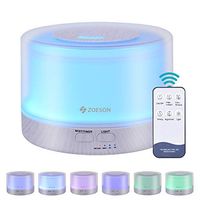 ZOESON 700ML Aromatherapy Essential Oil Diffuser, Ultrasonic Aroma Humidifier, Aromatherapy Diffusers (Up to 12H Use, Mist Control, Waterless Auto Shut-Off, 4 Timer Settings, 7 Color LED Lights)