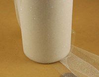 6" Glitter Sparkle Quality Tulle Roll 25 Yards Light Ivory