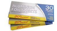 Aluminum Foil Pre-Cut Wrap Sheets (Bonus Turkey Oven Bag) Baking Oven Leftovers Cover No Cutting Or Tearing, 30 Sheets 13.39" x 10.75" Pack of 3 (90 Sheets Total)