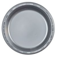 Party Dimensions 81893 10 Count Plastic Plate, 9-Inch, Silver