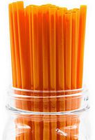 Made in USA Pack of 250 Orange Slim (7.75" X 0.21") Plastic Drinking Straws (FDA-approved, Non-toxic, BPA-free)