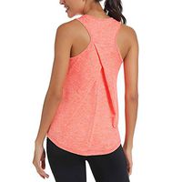 Aniywn Yoga Tank Tops for Women Running Vests Summer Gym Workout Loose Racerback Sleeveless Shirts Orange