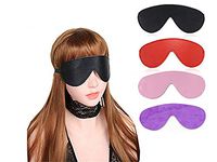 Amoldar PU Leather Blindfold Mask Eye Masquerade Mask Prom Party Mask (Black)