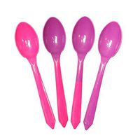 Color Changing Plastic Dessert Spoons - Changes From Pink to Purple When Cold - Colorful Plastic Spoons - Frozen Dessert Supplies - Made in USA! 25 Count