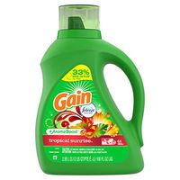 Gain Liquid Laundry Detergent with Febreze Freshness, Tropical Sunrise, 64 Loads 100 fl oz (Packaging May Vary)
