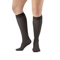 Ames Walker AW Style 211 Microfiber Opaque 20 30 Closed Toe Knee Highs Black MD