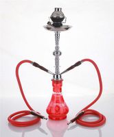 2 hose 23" Hummus Red Hookah Shisha Nargila water glass vase pipes smoke sale