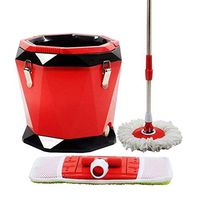 XSWZAQ Mop and Bucket Set Microfiber Head Mop for Floor Cleaning Single Mop Bucket Rotary Dual Purpose Mop (color: Red, Size: 29 39CM) (Color : Red)
