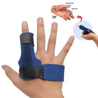 Sumifun Trigger Finger Splint Plus 2 Gel Sleeves, Built-in Aluminium Mallet Finger Brace Trigger Finger Straightening Supports for Sprains, Pain, Relief Injury