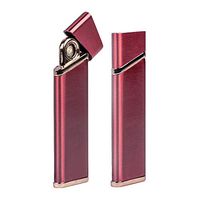 BX USB Lighter Flameless Ignition, Electric, Windproof, Rechargeable, Slim, Extremely Light Weight, Portable Compact Design, Free Charging Cable Set (Red)