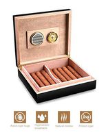 Wp-wj Cigar Humidor Cedar Wood Cigar Box with Hygrometer and Humidifier for Up to 20-25 Cigars (Color : Brown)