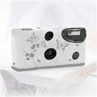 Weddingstar 5505-77 Butterfly Garden White And Silver Single Use Camera
