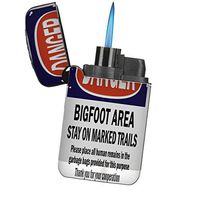 Bigfoot Area - Turbo Black Refillable Pocket Lighter Windproof Flip-Top Survival Camping Cigar Flame Igniter