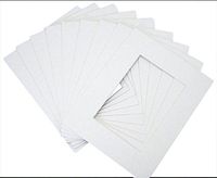 Golden State Art, Pack of 25 11x14 WHITE Picture Mats Mattes with White Core Bevel Cut for 8x10 Photo + Backing + Bags