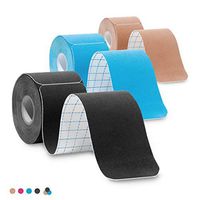 3-Pack Kinesiology Tape Pro Athletic Sports. Knee, Ankle, Muscle, Kinetic Sport Dynamic, Physical Therapy. Strong-Rock Breathable h2o Resist Cotton.Roll,pre-Cut 10 in Strip - Multi-Colored