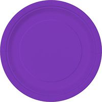 Unique Industries, Cake Paper Plates, 20 Pieces - Neon Purple