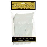Amscan Premium Silver Plastic Spoons, 20 Ct.