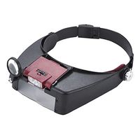 1.5X 3X 6.5X 8X Head Magnifier with LED Illuminated 3 Detachable Lenses Head Mounted Magnifying Glasses for Close Work Reading Jewellery Watch and Electronic Repair Loupe,Red