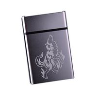 Aluminum Alloy Smooth Creative 20 Cigarettes Holder Storage Case Box for Men, Gray Wolf (9.1x6cm)