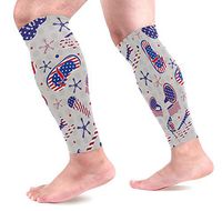 LEVEIS July 4Th Independence Day Flip Flop Arm Sleeves UV Protection for Men Women Sunblock Protective Gloves Running Golf Cycling Driving Long Arm Cover 1 Pair