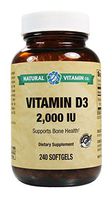 Natural Vitamin Co. - Vitamin D3 2000 IU, 240 Softgels, 8 Month Supply, Gluten Free