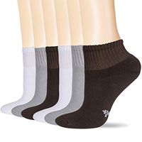 +MD Men's Non-Binding Bamboo Diabetic Circulatory 6 Pack Full Cushion Quarter Socks Multicolor,Shoe Size 8-12