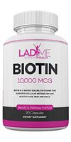 Biotin 10000mcg Supplement for Women Hair Vitamins for Faster Hair Growth Nail Strengthener and Growth Formula Hair and Nail Vitamins by Ladyme - 90 Capsules