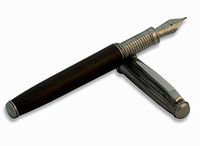 Fountain Pen Silver 925 Black Gold Plated & Bog Oak 5000 Years
