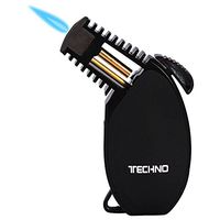 Techno Torch Rubber Slant Single Torch Lighter - Black