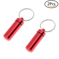 CosCosX Aluminum Waterproof Pill Box Capsule Holder Container Pill Case Bottle Storage Cache Keychain Key Ring for Outdoor Camping Travel Traveling Portable
