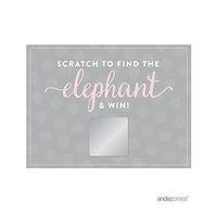 Andaz Press Girl Elephant Baby Shower Collection, Games, Activities, Decorations, Baby Scratch Off Winner Game Cards, 30-Pack