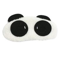 Black White Plush Cartoon Panda Design Elastic Strap Eyeshade