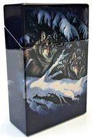 Eclipse Wolf Series Cave Design Hard Plastic Crushproof Cigarette Case, 2ct, Kings, 3116D17-2