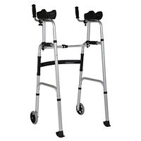 Walker - Elderly Front Wheeled Walker, Aluminum Alloy Arms Support, with 2 Button and 5" Wheels, Adjustable Height (Short, Standard, Tall People),A