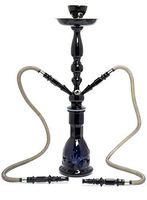 2-Hose Sharing Hookah Paradox Edition: 22" Hookah Glass Pattern Design Premium Quality, Complete Set Shisha Nargila w/Carrying Case (Black)