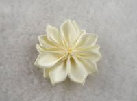 30pcs Double Satin Flowers Appliques Craft Wedding Party Sewing Decoration Upick (Beige)