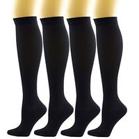 4 Pairs Compression Socks for Women & Men (Medical 8-15mmHg) to Relieve Symtoms of Leg Fatigue and Swelling for Nursing,Running,Athletic,Edema,Diabetic,Varicose Veins,Travel,Pregnancy