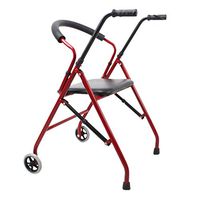 Walking Frame Standard Walkers Walking Aids Zimmer Frame Old Man Foldable Walker Disabled Person Non-Slip Four-Legged Walking Stick Standard Walkers (Color : Red, Size : 626679cm)