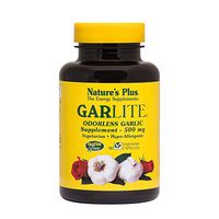 NaturesPlus Garlite Odorless Garlic - 90 Vegetarian Capsules - Supports Healthy Heart, Cholesterol & Blood Pressure - Hypoallergenic, Gluten-Free - 90 Servings