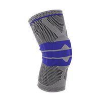 DAVEVY Sports Kneecap High Compression Silicone Knee Padded Support Sleeve Breathable Anticollision Basketball Fitness Running Cycling (M,Grey blue)