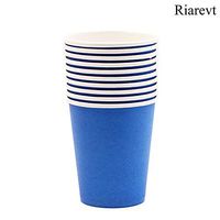 Riarevt Colorful Paper Cups Colorful Party Decoration Cups DIY Disposable Paper Cups Thickened Color Paper Cups Hand-Designed Paper Cups Color Party Supplies Paper Cups 120 Count(Sapphire)