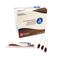 Povidone-Iodine Swabsticks - 3 Swabsticks per Packet, Box of 25 Packets