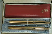 Cross Made in The USA Classic Century Ladies 14KT Gold Filled/Rolled Pen and 0.9MM Pencil Gift Set and Matching Double Pouch case.