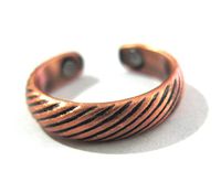 Copper Adjustable Magnetic Ring for Arthritis and Sports Therapy ~ Slash Desings All Over